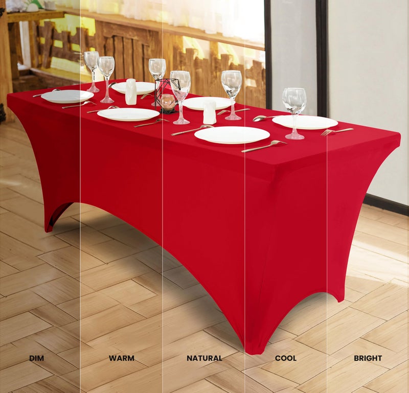 Utopia Kitchen Spandex Tablecloth 2 Pack [6FT, Red] Tight, Fitted, Washable and Wrinkle Resistant Stretch Table Cloth Rectangle Cover for Trade Show, Weddings & Parties [72Lx30Wx30H Inch] - Image 4